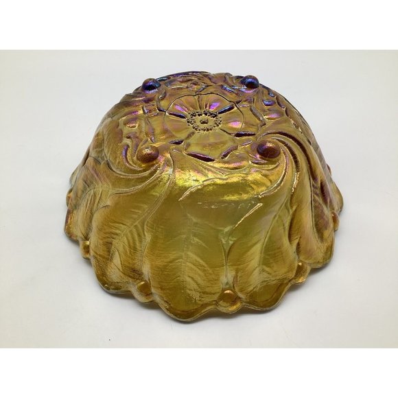 Indiana Amber Carnival Wild Rose Glass Bowl, Set of 2 - Picture 5 of 12